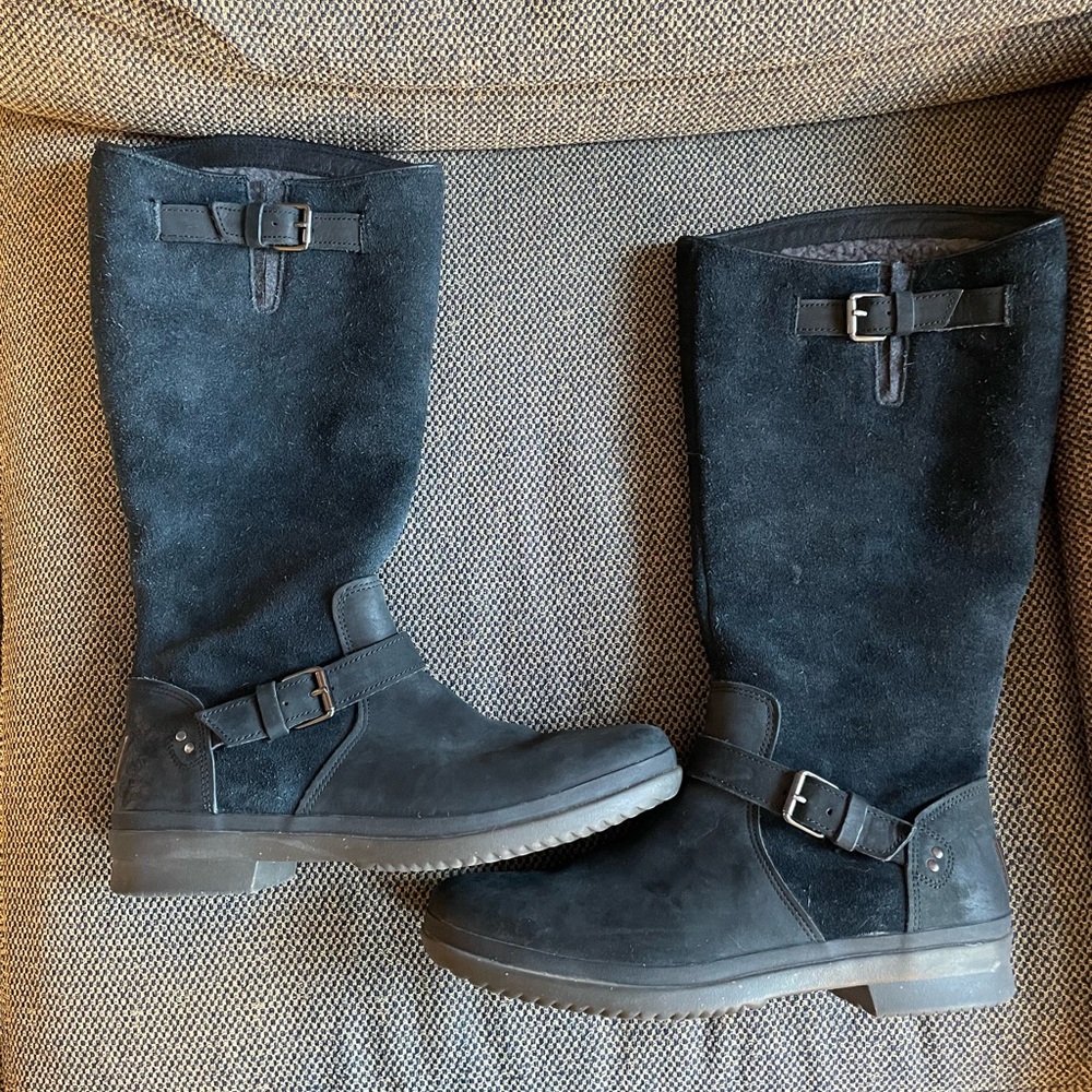 Uggs Thomson Tall Riding Stout Black Suede waterproof Boot